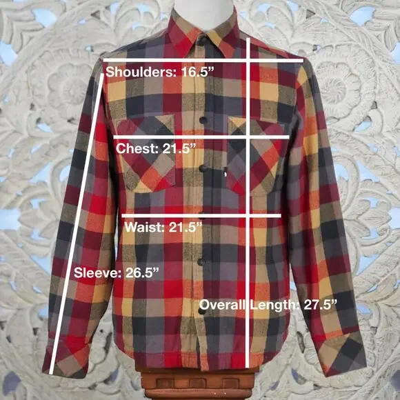 The North Face Plaid Quilted lined Flannel Shirt Jacket S Red Gray Tan Snap - Picture 2 of 8